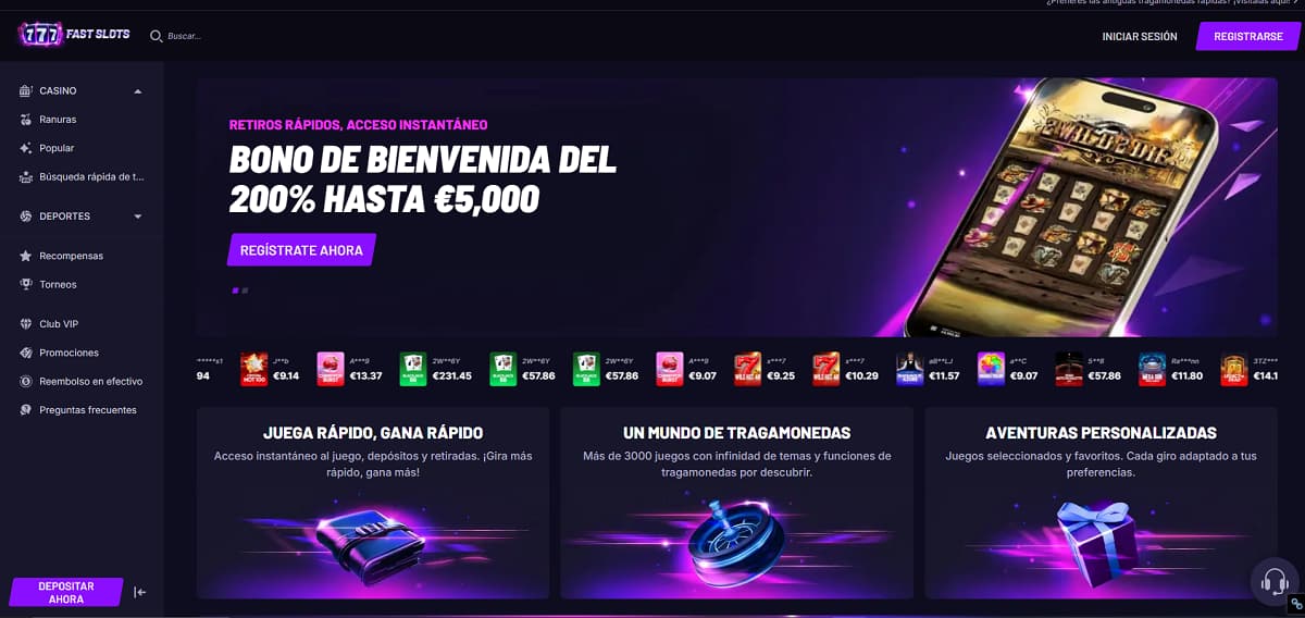 FastSlots - Casino Online con Más de 4,000 Juegos e Interfaz en Español para Argentina