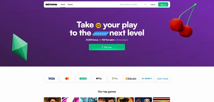 InstaSpin - Paquete de Tres Depósitos hasta €1,000 con Casino en Vivo en Argentina