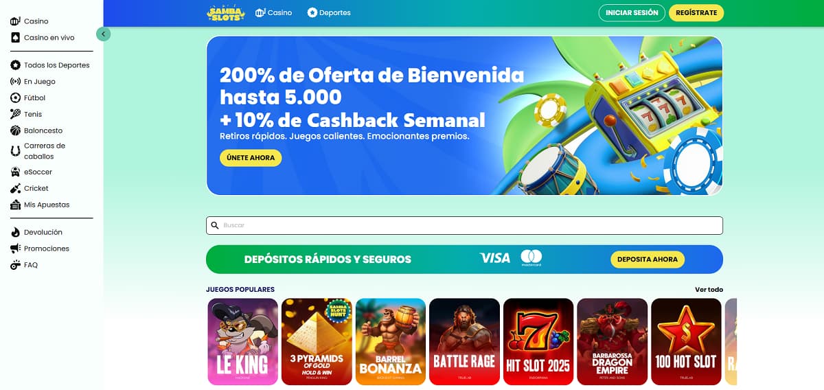 Samba Slots - Retiros Rápidos en Hasta 24 Horas para Jugadores en Argentina